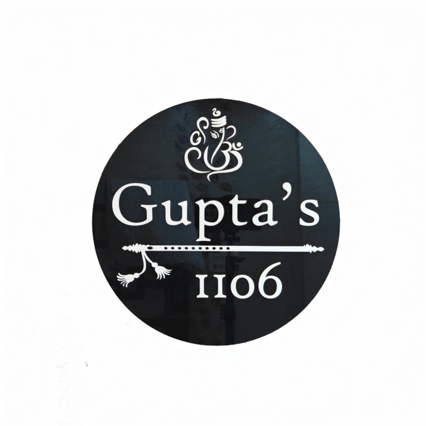 Ganesha Motif Acrylic Customized Name Plate | Personalised Door Name Plate, Modern House Name Sign, Waterproof Outdoor Gate & Wall Plaque by DecorArtisans